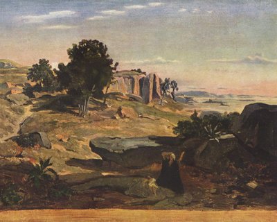 Hagar in der Wüste von Jean Baptiste Camille Corot